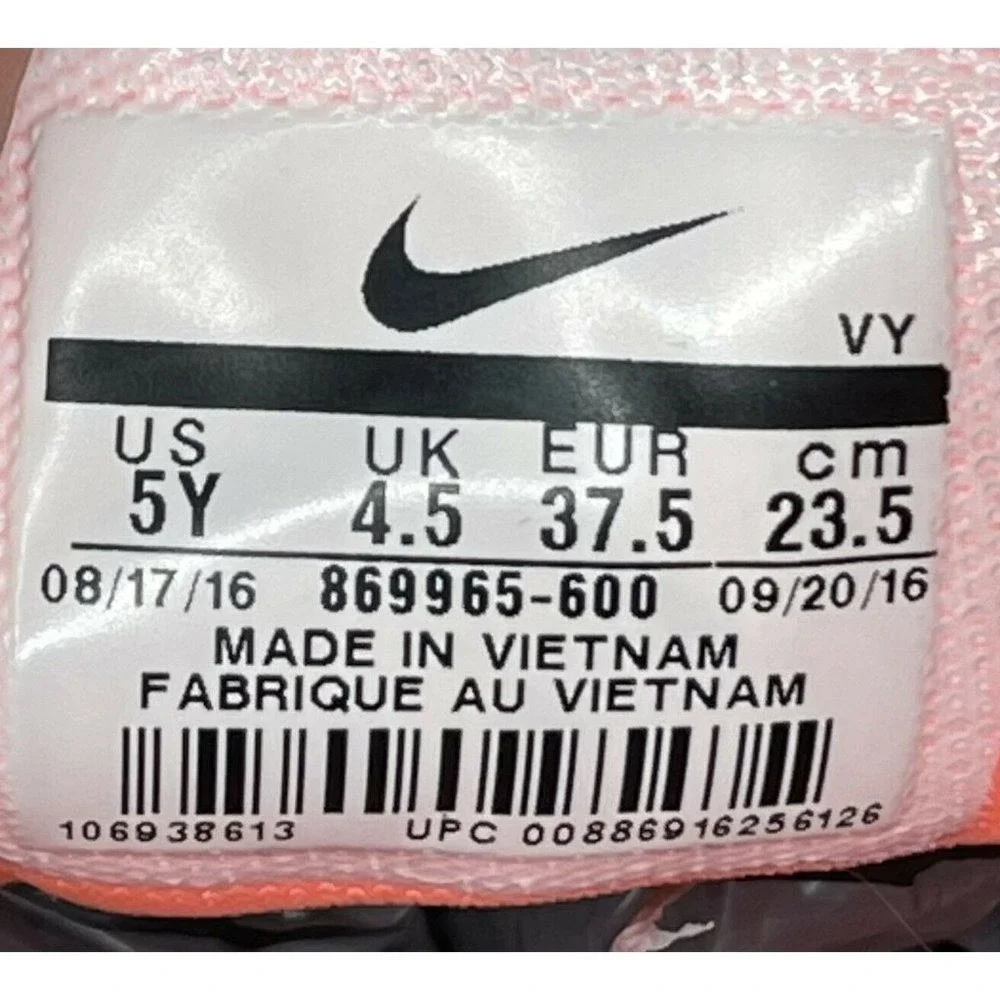 Nike Lunarconverge Running Fitness Shoe 869965-600 Size 5Y Womens 6.5